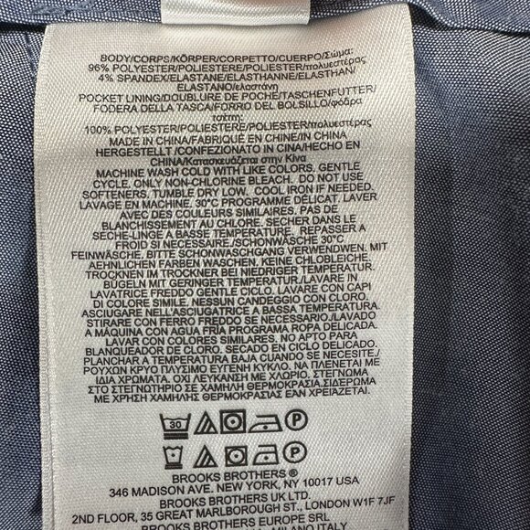 Brooks Brothers Dress Pants Mens 33 Blue Stretch Pockets Flat Front Straight - Picture 5 of 9